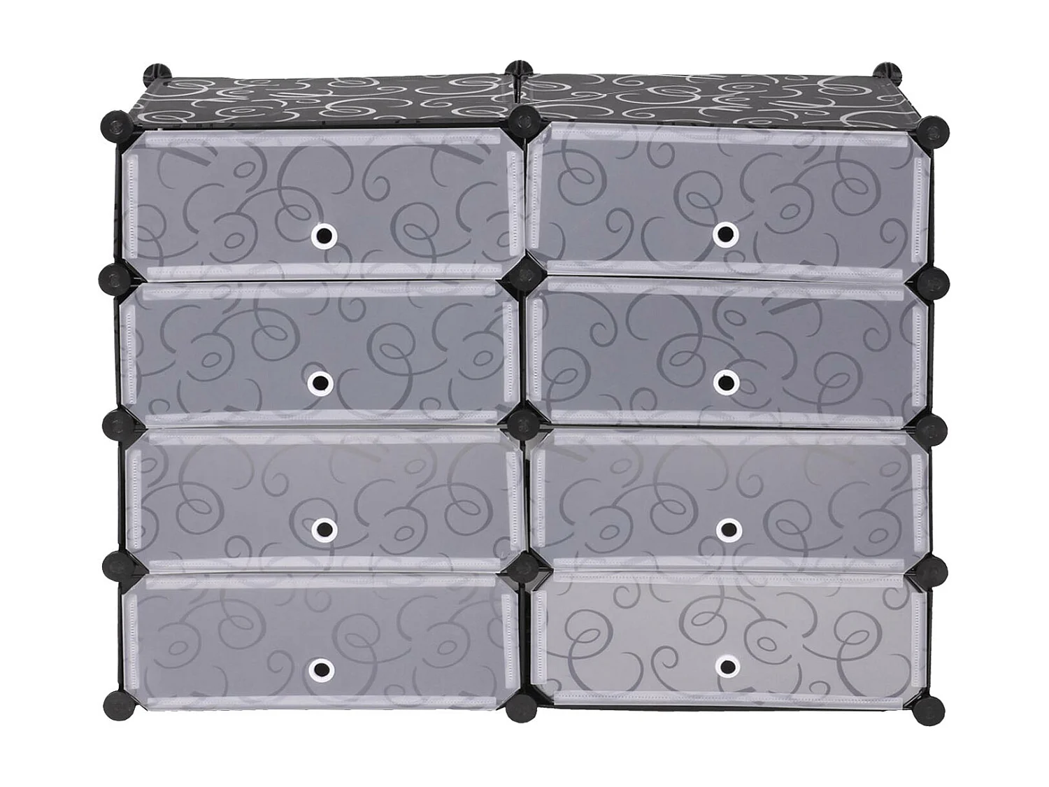 Scarpiera scaffale modulare MCW-B66 8 scomparti multiuso 73x92x36cm ~ nero