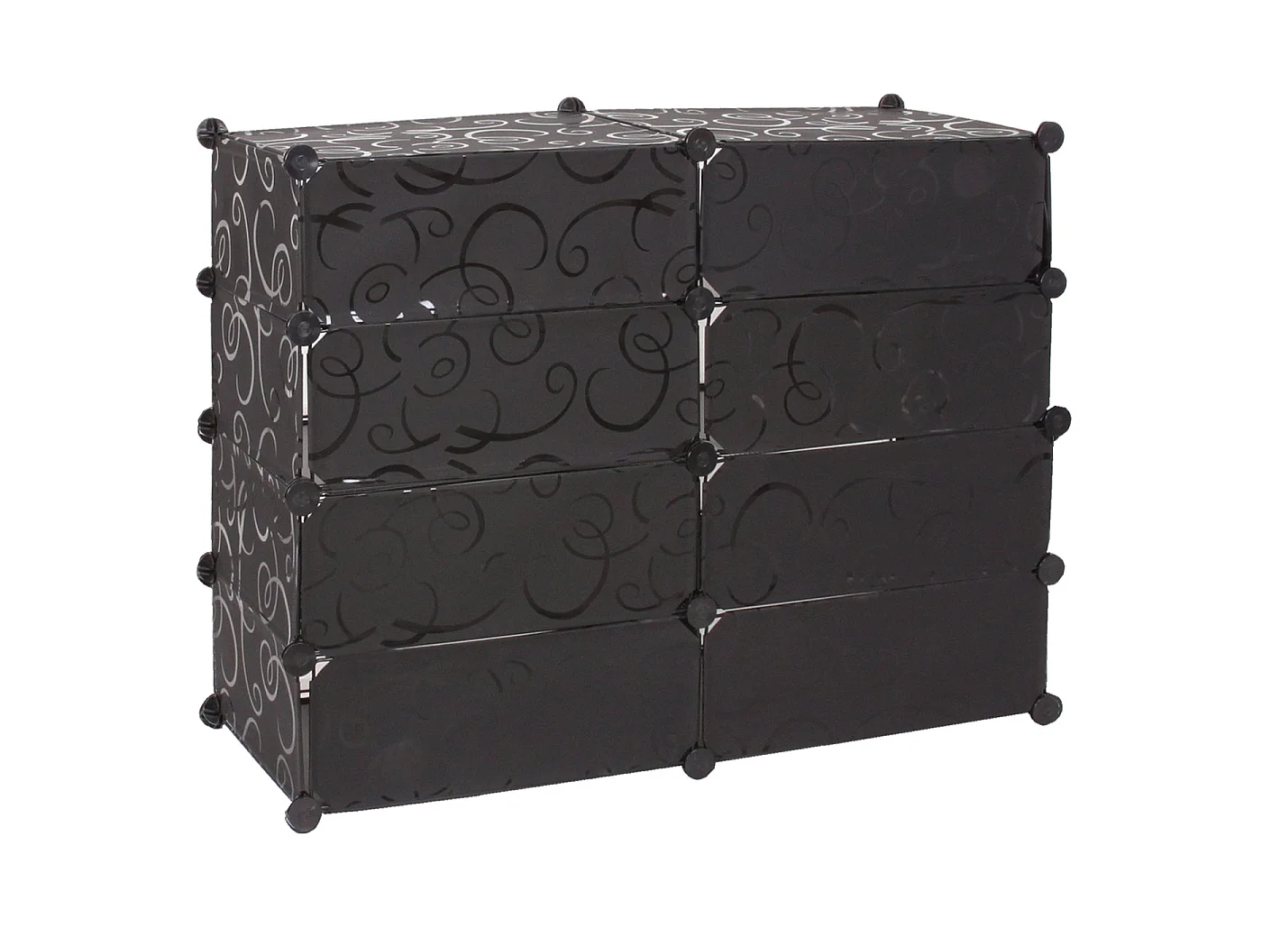 Scarpiera scaffale modulare MCW-B66 8 scomparti multiuso 73x92x36cm ~ nero