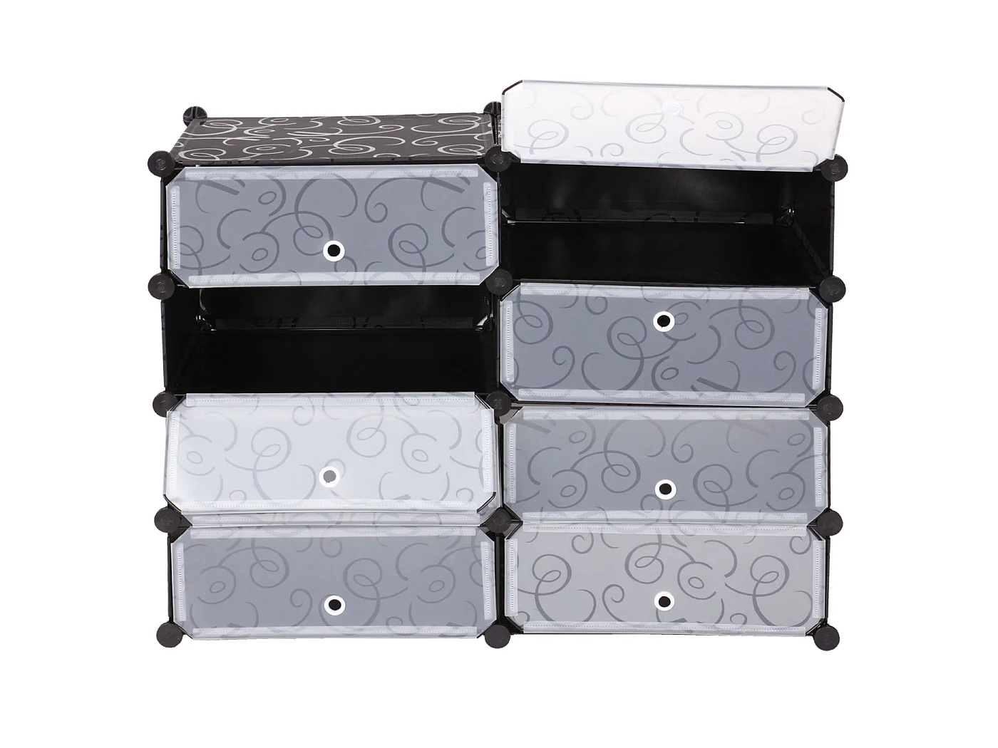 Scarpiera scaffale modulare MCW-B66 8 scomparti multiuso 73x92x36cm ~ nero