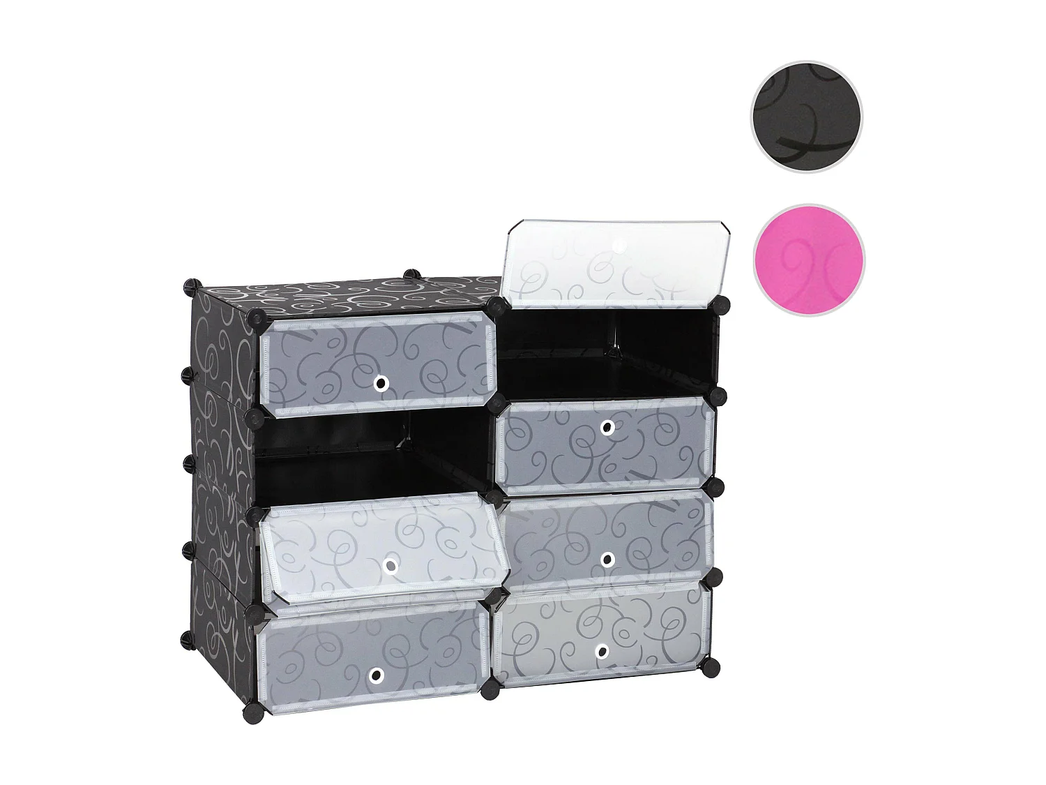 Scarpiera scaffale modulare MCW-B66 8 scomparti multiuso 73x92x36cm ~ nero