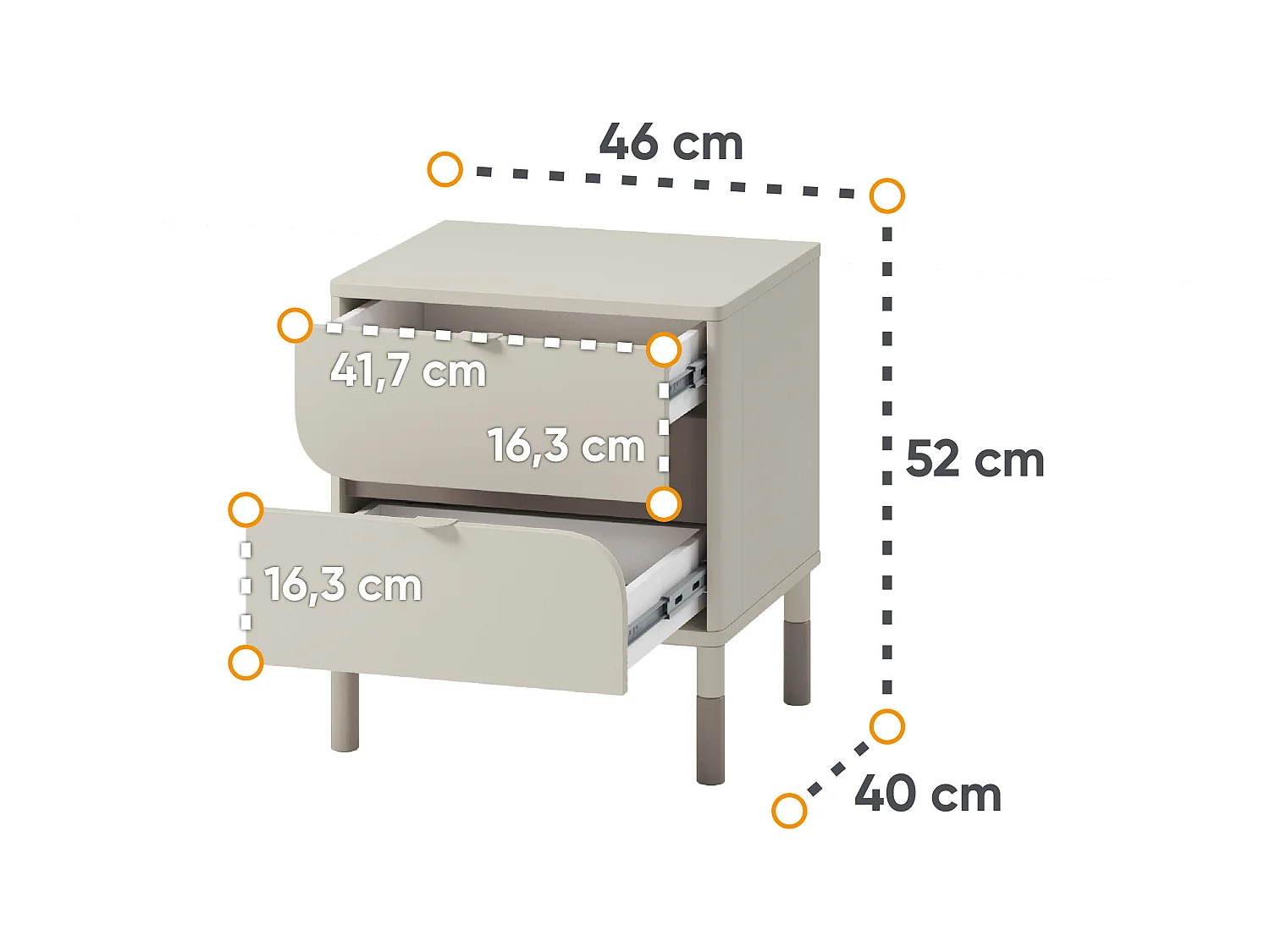Nachttisch - Creme - CATTA