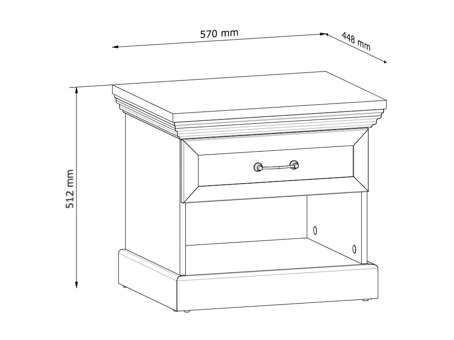 Nachttisch - Cremeweiß - ARVEN
