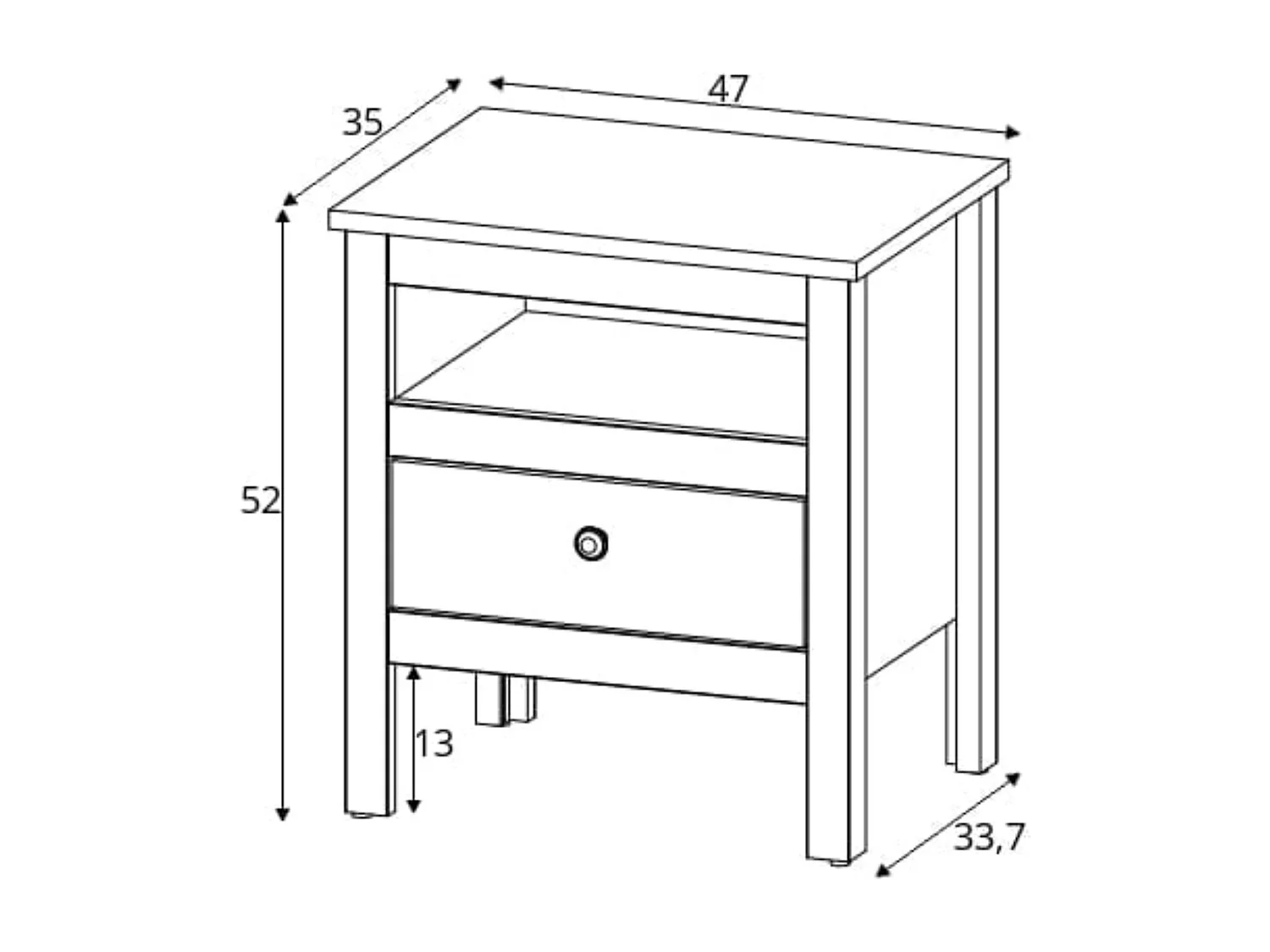 Nachttisch - Weiß - FARGE