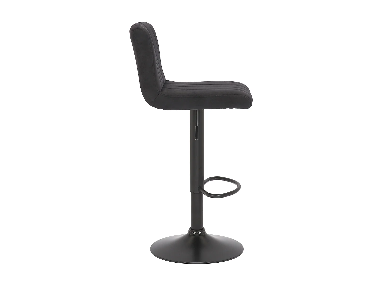 Lot de 2  Tabouret de bar - Velours & Métal noir mat - Noir - Jamie