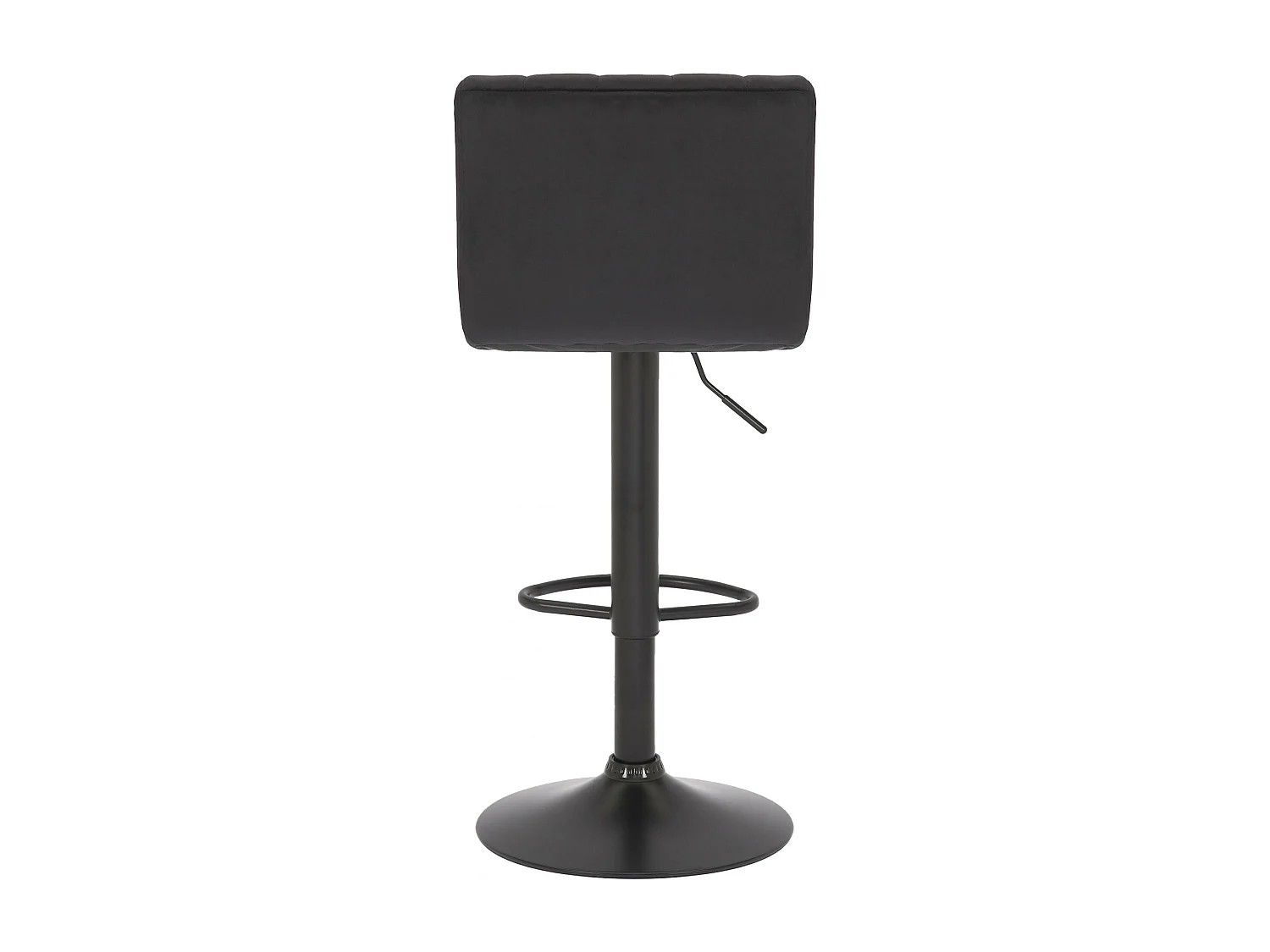 Lot de 2  Tabouret de bar - Velours & Métal noir mat - Noir - Jamie