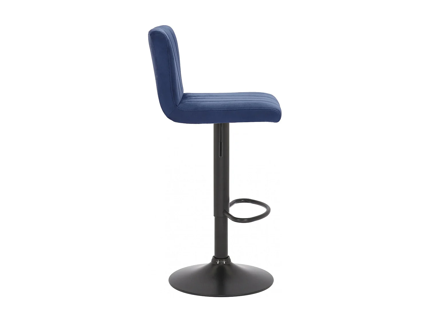Lot de 2  Tabouret de bar - Velours & Métal noir mat - Bleu - Jamie