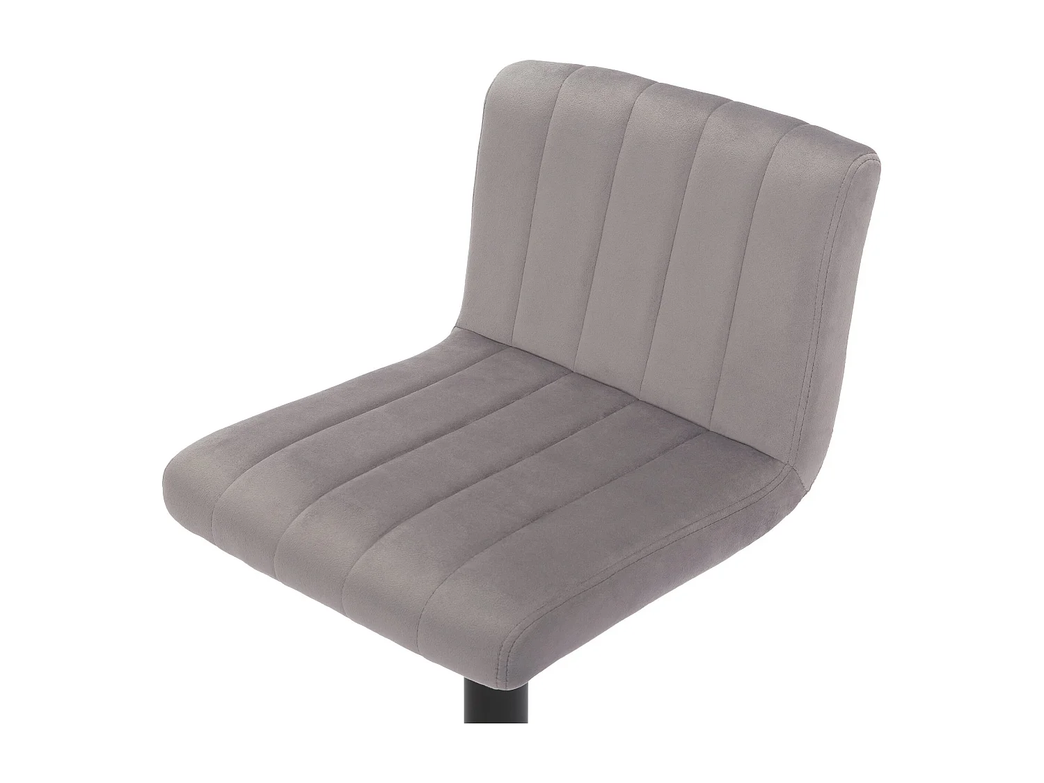 Lot de 2  Tabouret de bar - Velours & Métal noir mat - Gris - Jamie