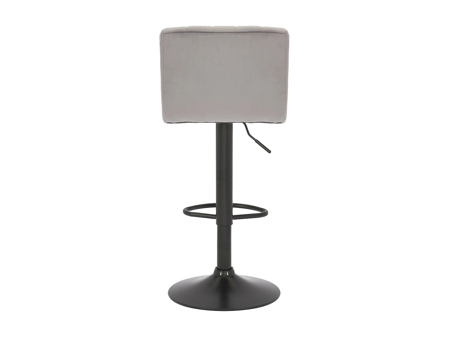 Lot de 2  Tabouret de bar - Velours & Métal noir mat - Gris - Jamie