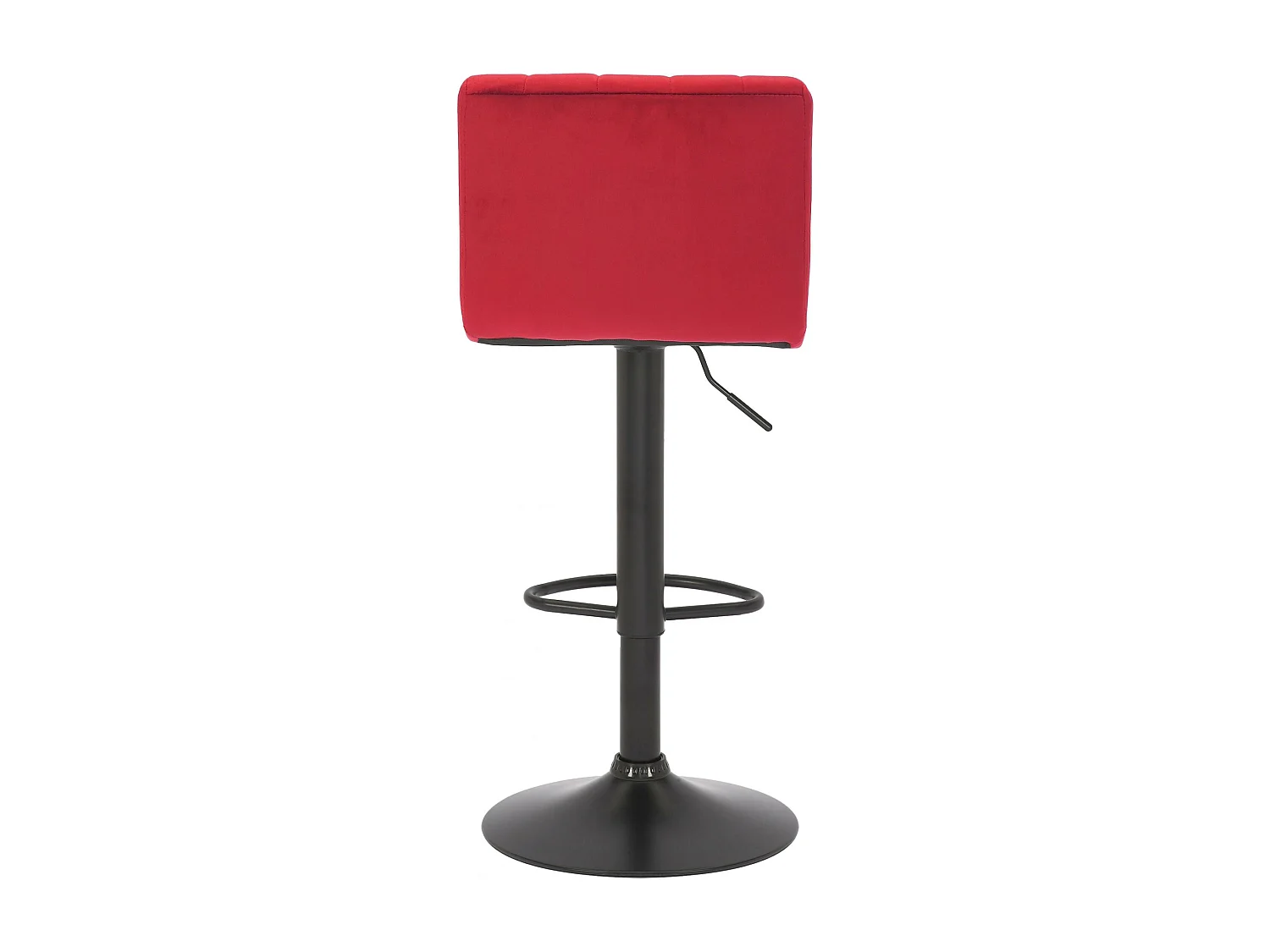 Lot de 2  Tabouret de bar - Velours & Métal noir mat - Rouge - Jamie
