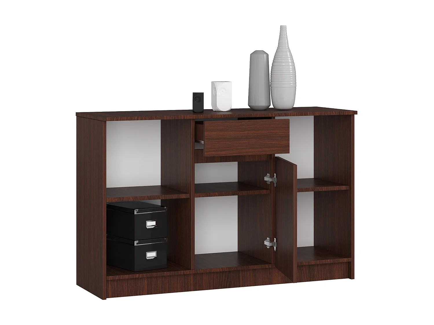 Kommode AKORD B17 Wenge 120 cm Tür Schublade 6 Ebenen B120 x H77 x T40 cm