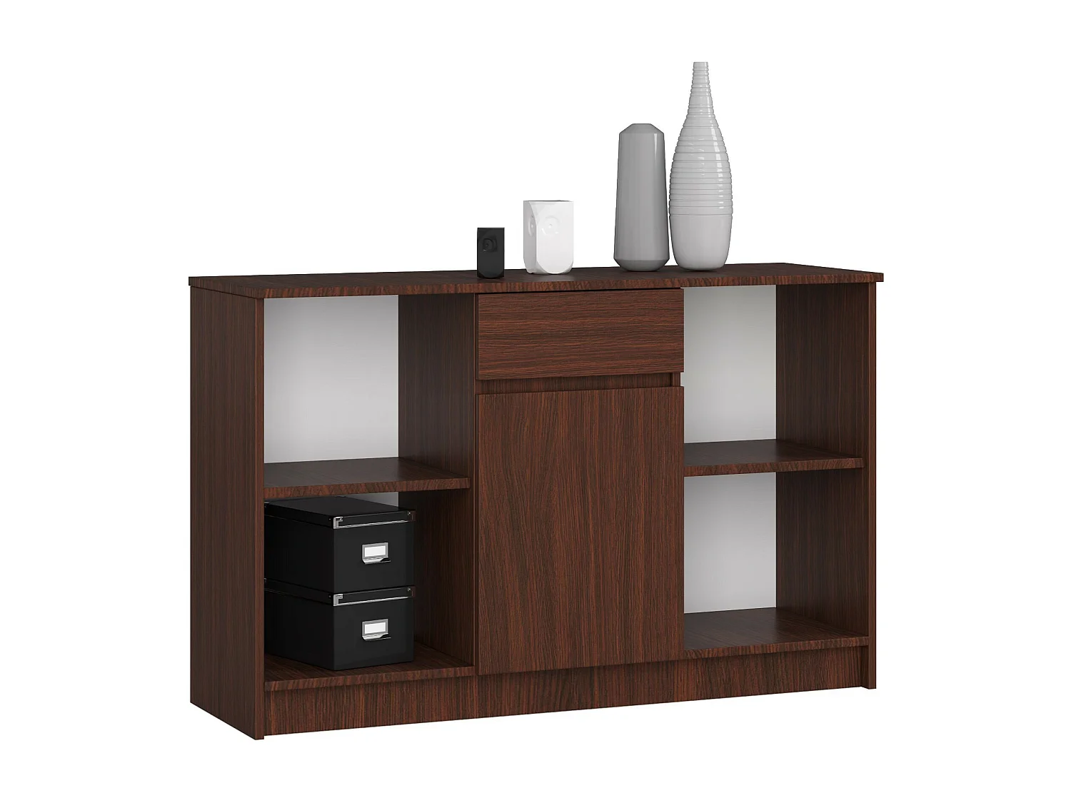 Ladekast B-17 met 1 Lade en 6 Planken / AKORD Furniture Factory / Venge / 120 x 77 x 40 cm