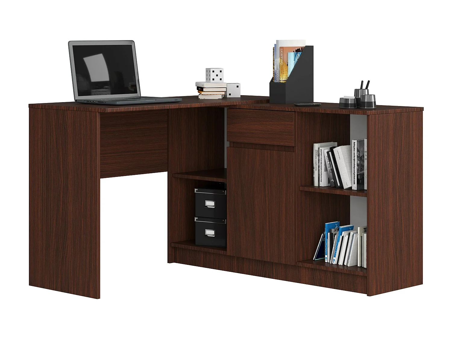 Ladekast B-17 met 1 Lade en 6 Planken / AKORD Furniture Factory / Venge / 120 x 77 x 40 cm