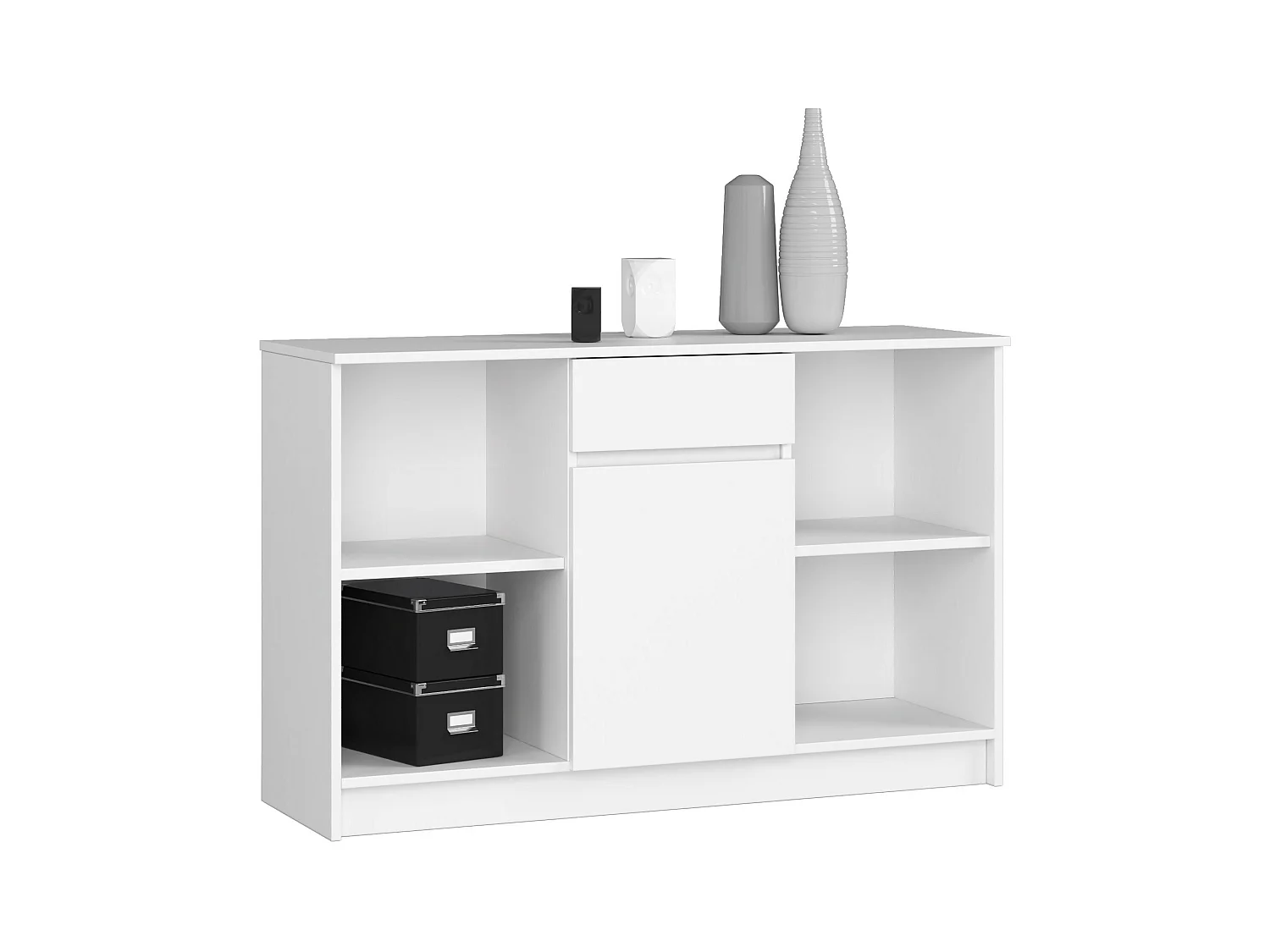 Cassettiera AKORD B17 Cassettiera Bianca 120 cm 1 anta 1 cassetto 120x40x77 cm