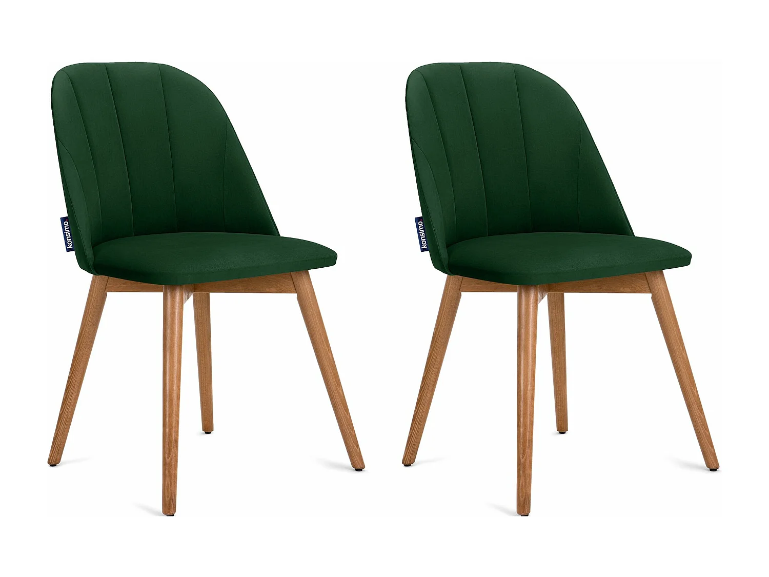 Esszimmerstühl (2er-Set) - dunkelgrün / Eiche hell - BAKERI