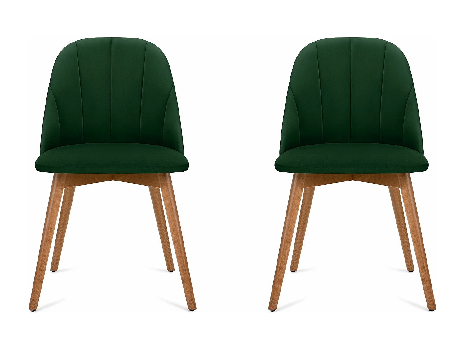 Esszimmerstühl (2er-Set) - dunkelgrün / Eiche hell - BAKERI