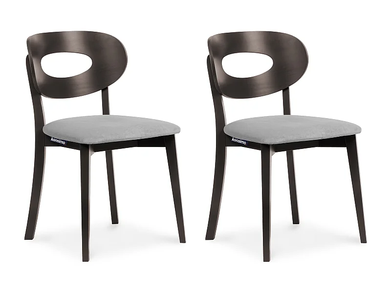 Esszimmerstuhl (2-tlg) - Grau/Wenge Dekor - TANER