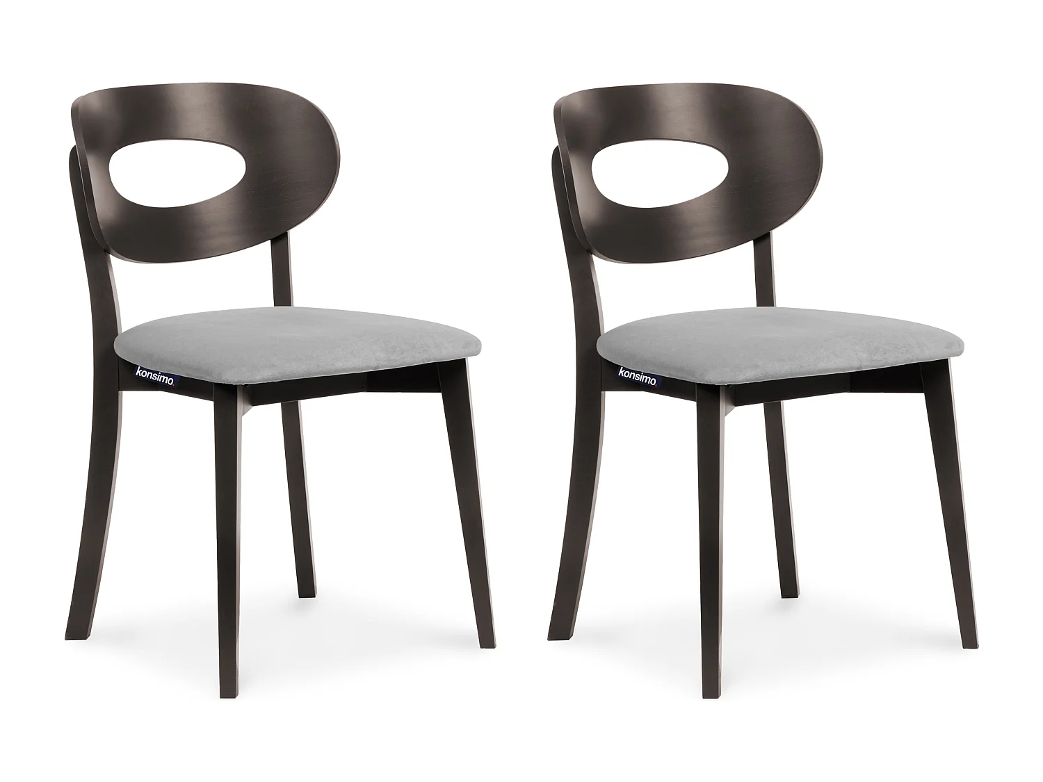 Esszimmerstuhl (2-tlg) - Grau/Wenge Dekor - TANER