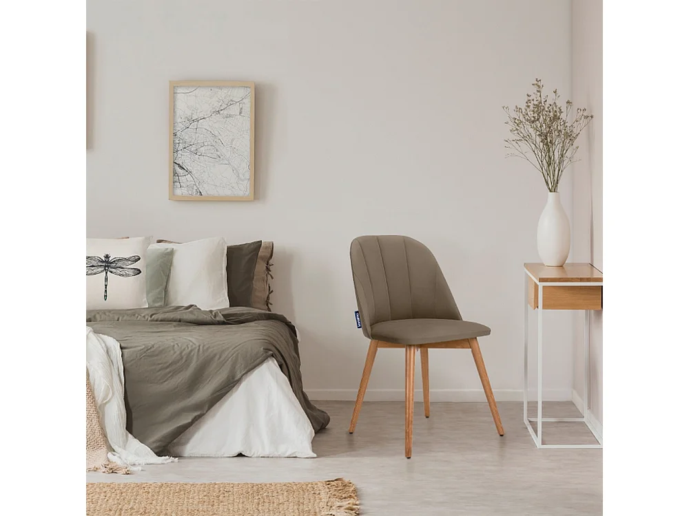 Esszimmerstühl (2er-Set) - beige / Eiche hell - BAKERI