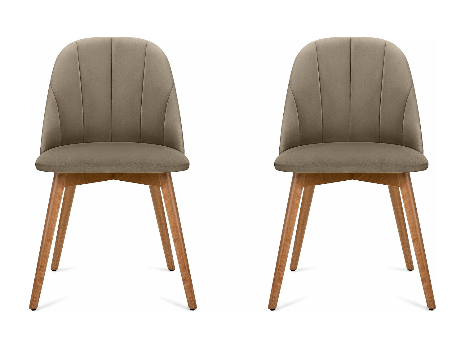 Esszimmerstühl (2er-Set) - beige / Eiche hell - BAKERI