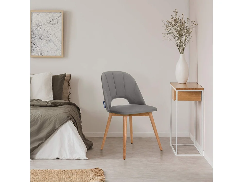 Esszimmerstuhl (2-tlg) - Grau/Eiche hell - TINO