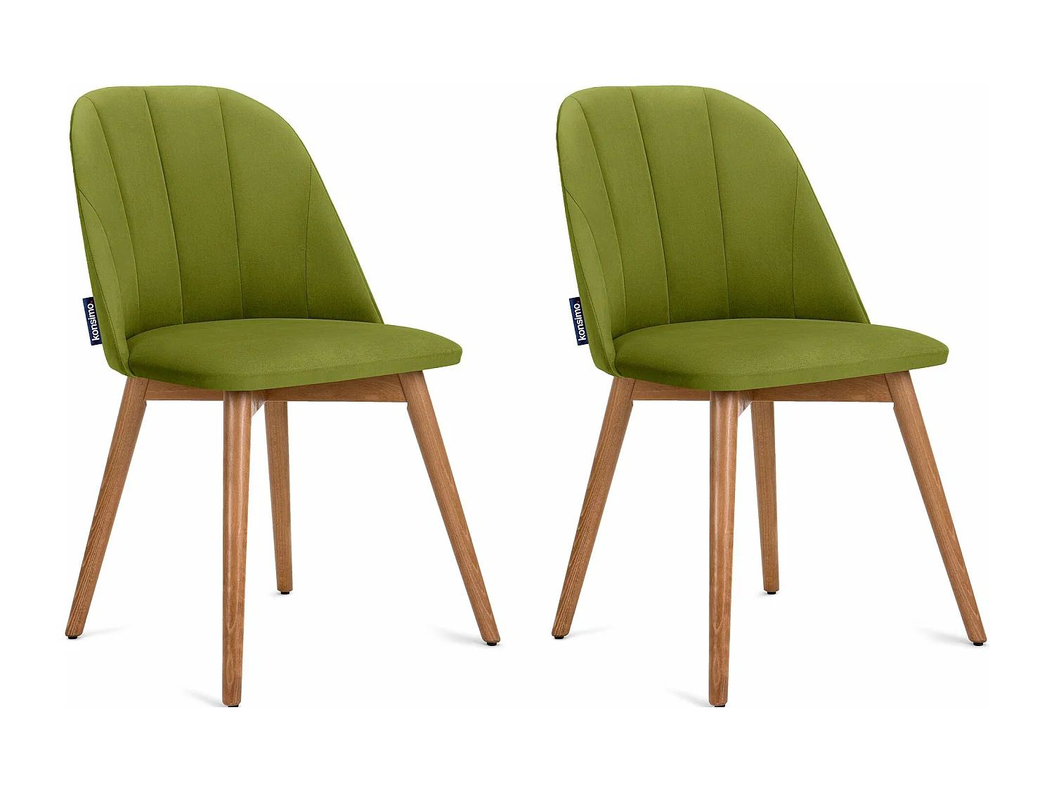 Esszimmerstühl (2er-Set) - oliv / eiche hell - BAKERI