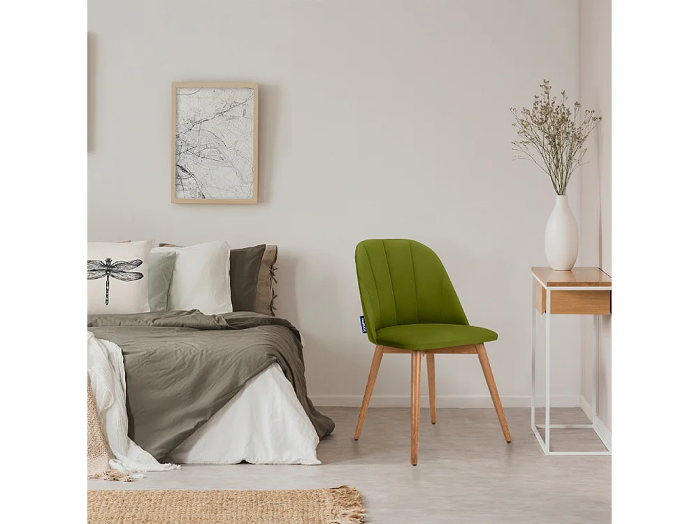 Esszimmerstühl (2er-Set) - oliv / eiche hell - BAKERI
