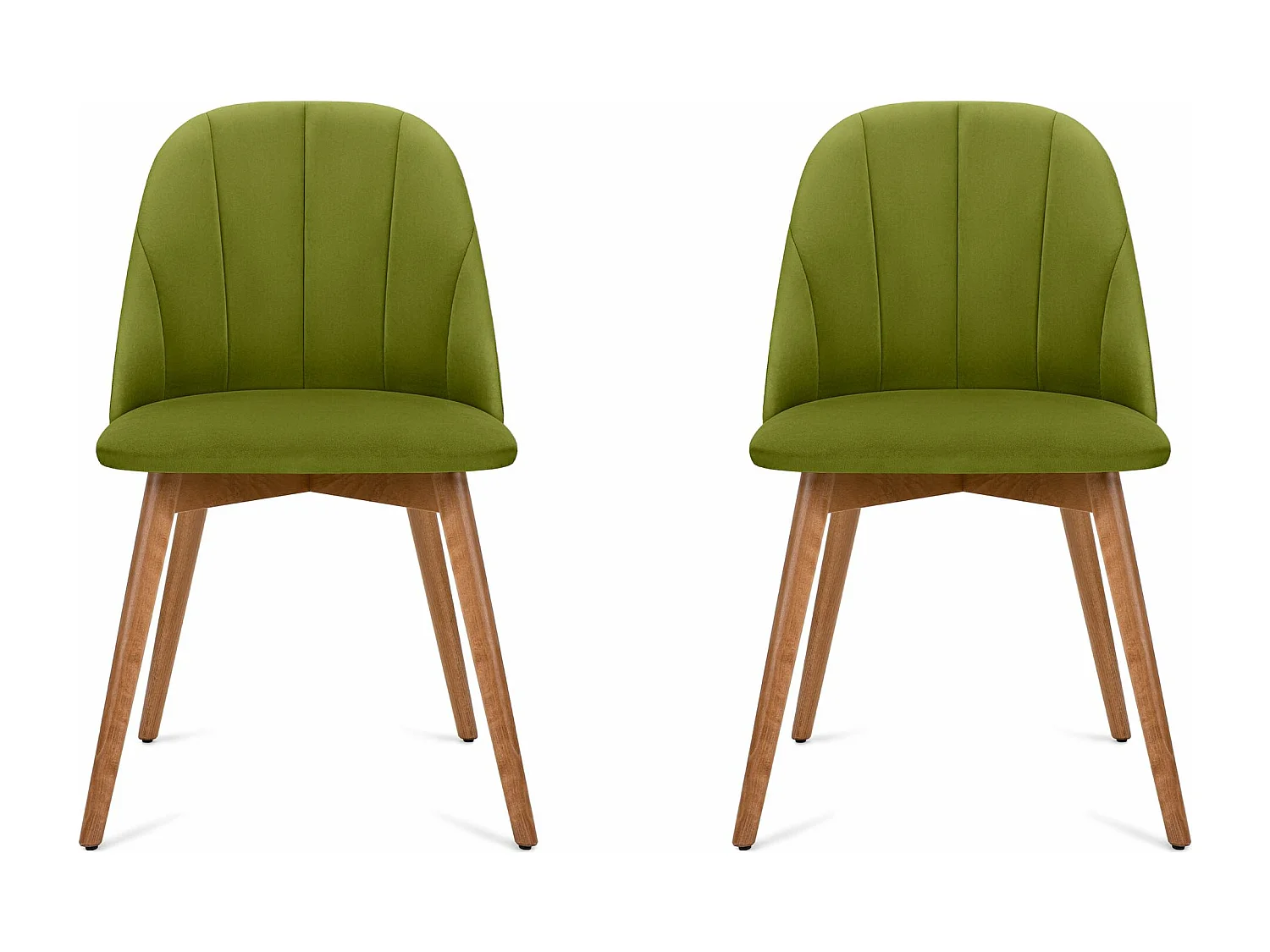 Esszimmerstühl (2er-Set) - oliv / eiche hell - BAKERI