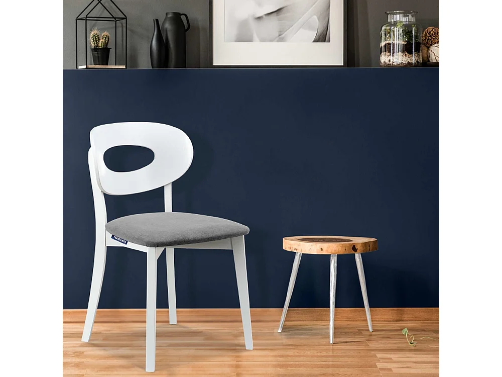 Esszimmerstuhl (2-tlg) - Grau/Weiß - TANER