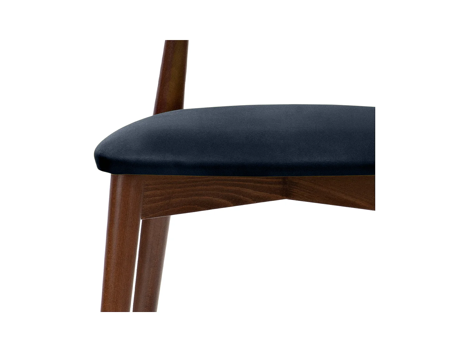 Esszimmerstühl (2er-Set) - marineblau / nussbaum mittel - RABI