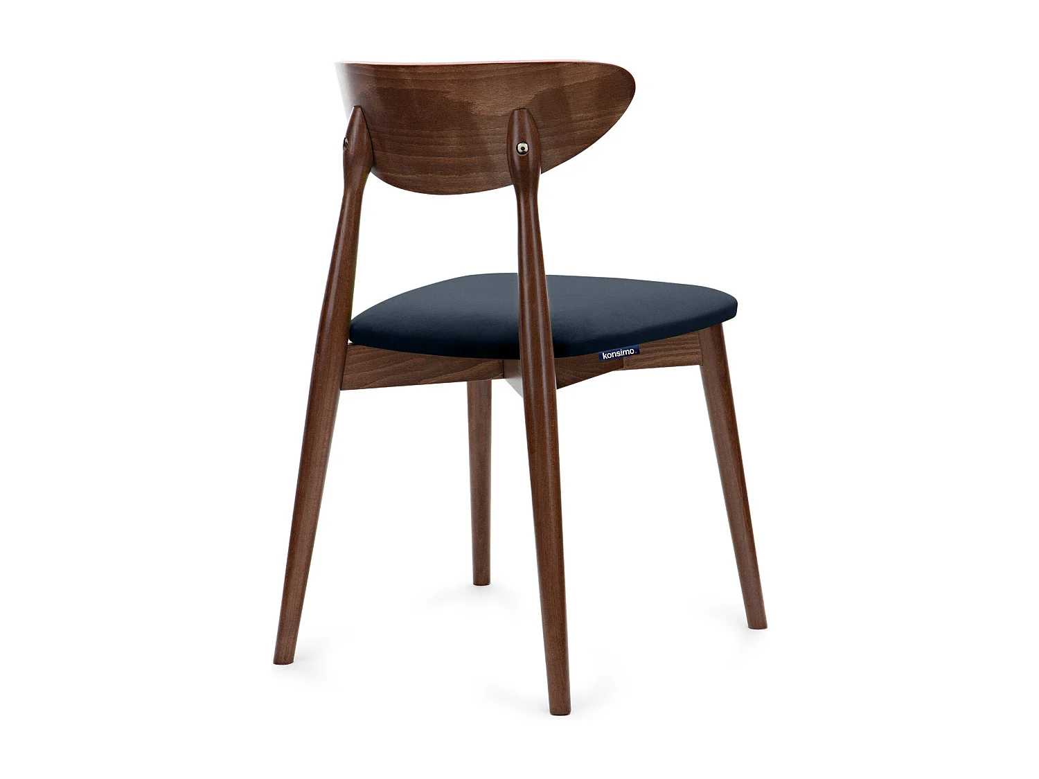 Esszimmerstühl (2er-Set) - marineblau / nussbaum mittel - RABI