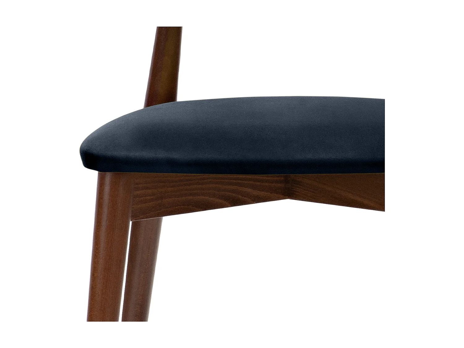 Esszimmerstühl (2er-Set) - marineblau / nussbaum mittel - RABI