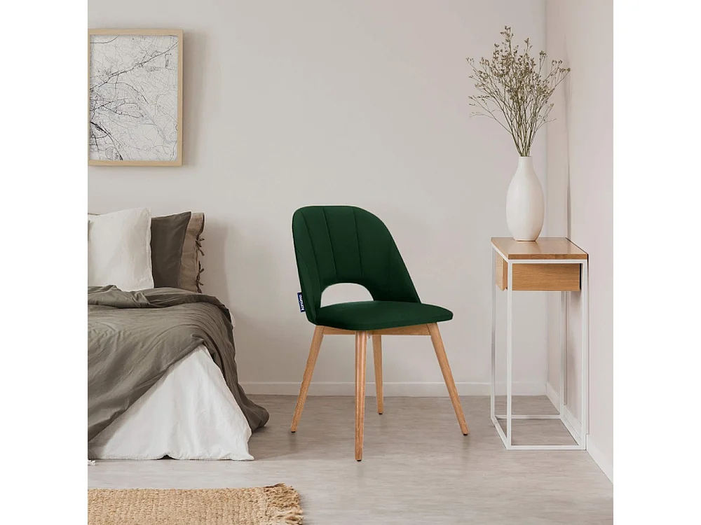 Esszimmerstuhl (2-tlg) - Dunkelgrün/Eiche hell - TINO