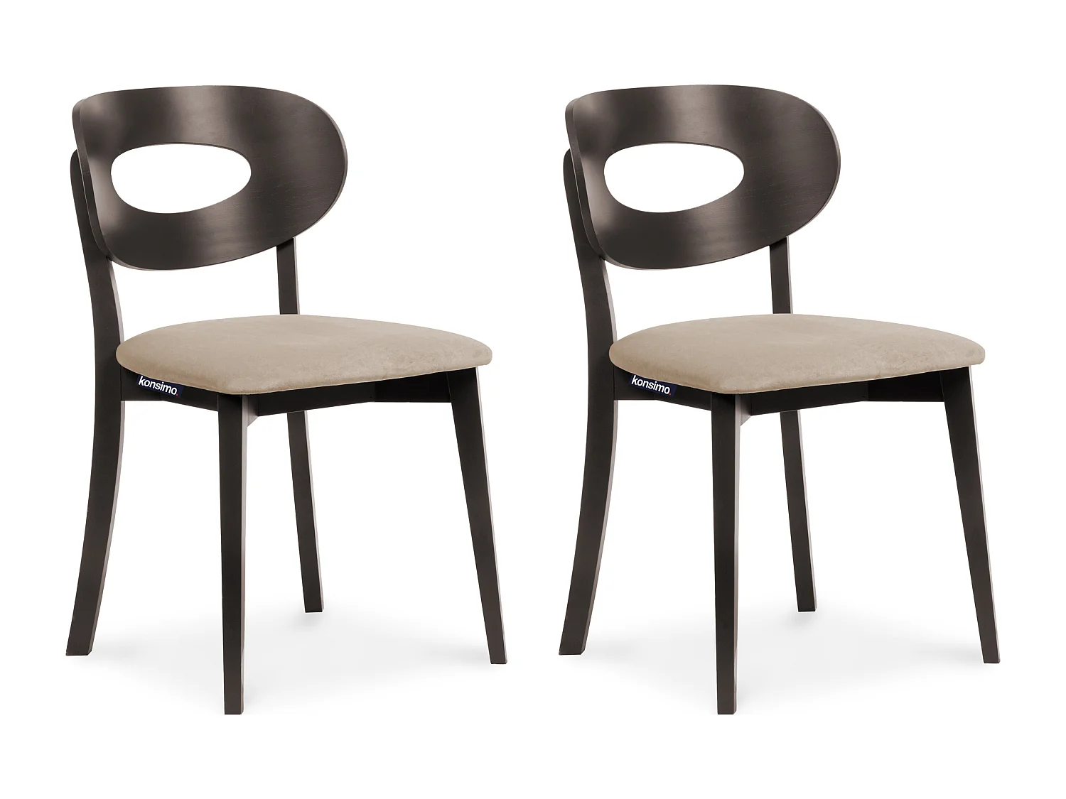 Esszimmerstuhl (2-tlg) - Beige/Wenge Dekor - TANER