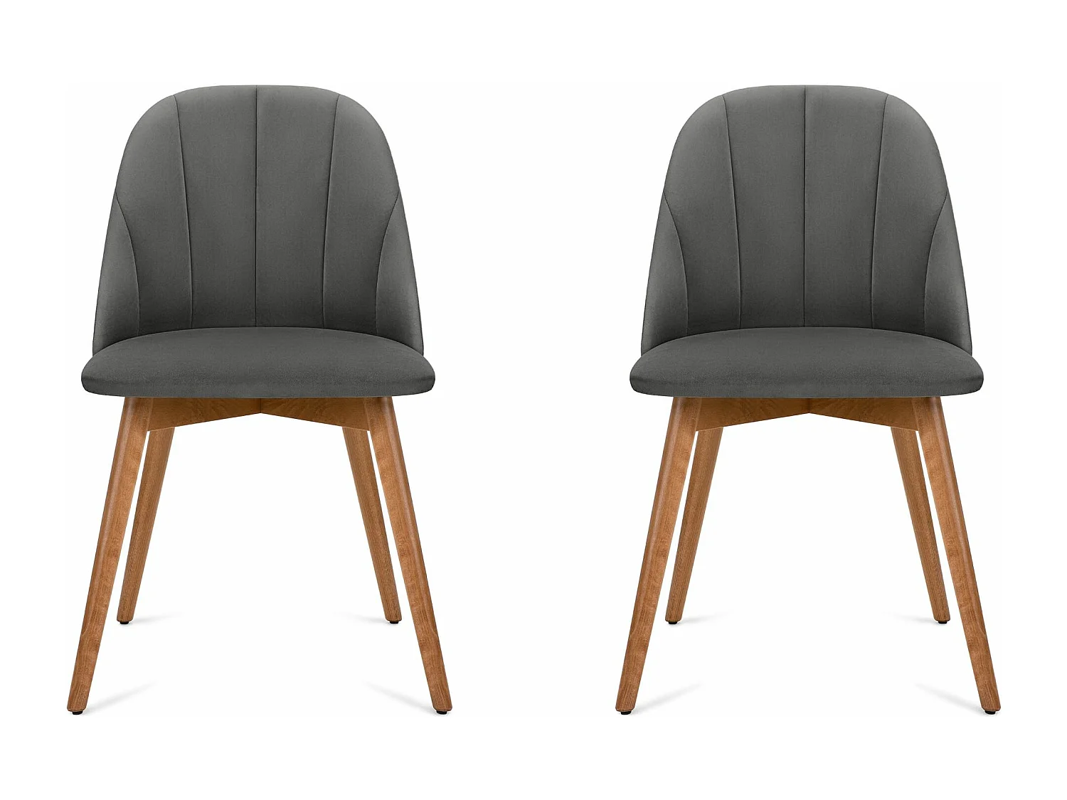 Esszimmerstühl (2er-Set) - grau / Eiche hell - BAKERI