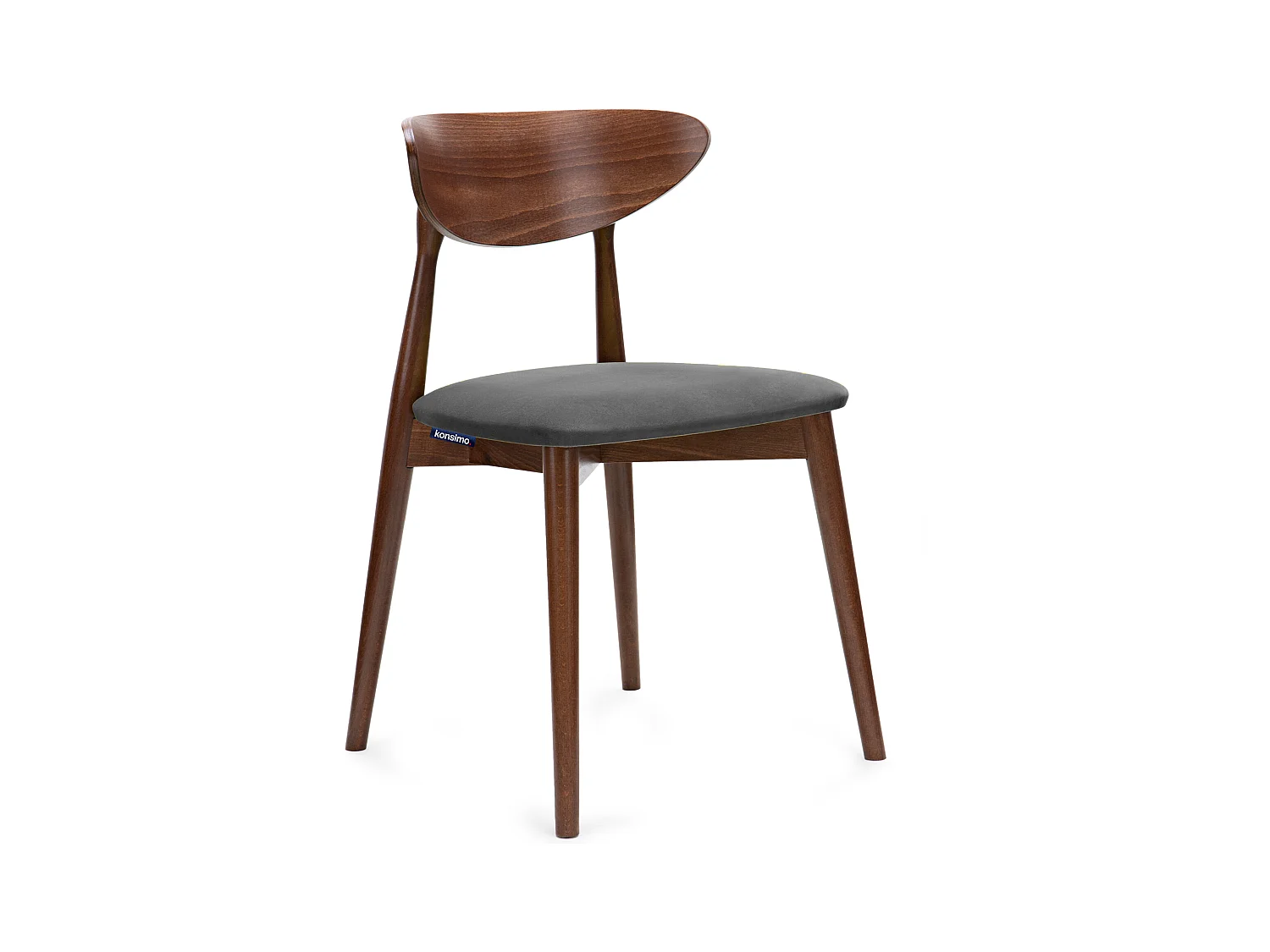 Esszimmerstühl (2er-Set) - grau / Nussbaum mittel - RABI