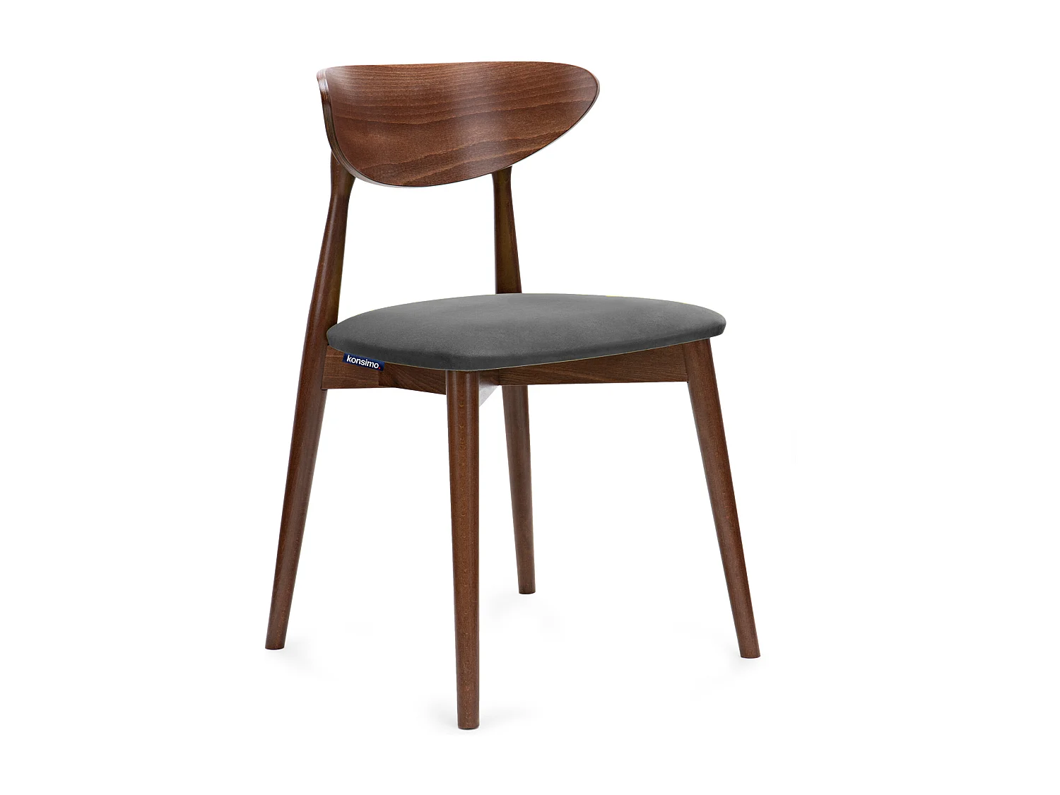 Esszimmerstühl (2er-Set) - grau / Nussbaum mittel - RABI