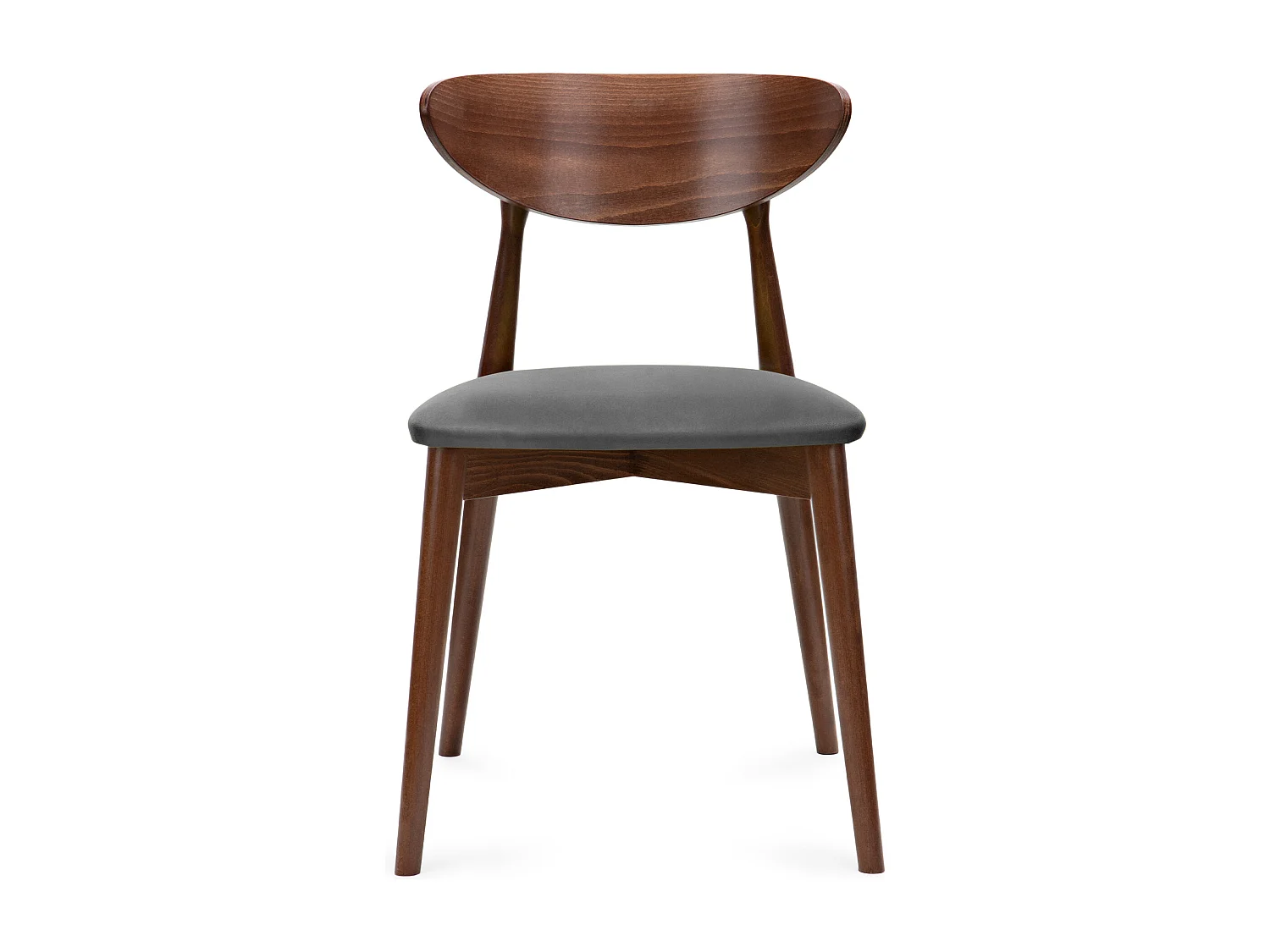 Esszimmerstühl (2er-Set) - grau / Nussbaum mittel - RABI