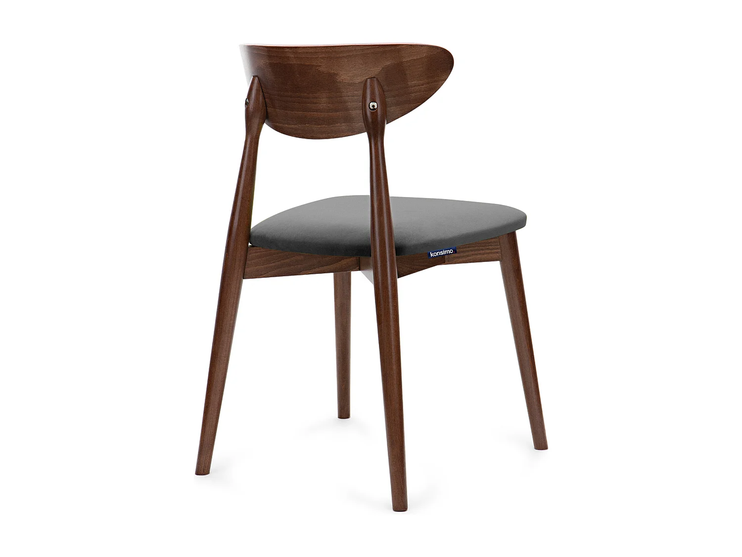 Esszimmerstühl (2er-Set) - grau / Nussbaum mittel - RABI