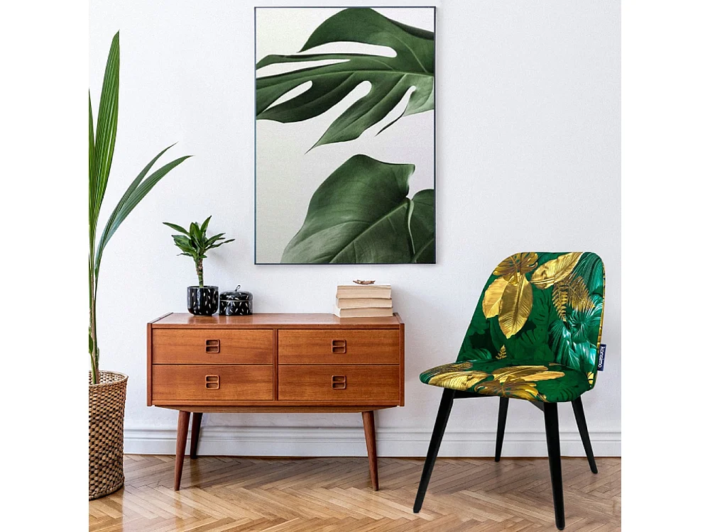 Esszimmerstühl (2er-Set) - grün / gold / schwarz - BAKERI