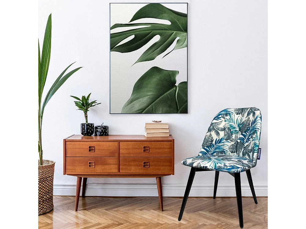 Esszimmerstühl (2er-Set) - beige / blau - BAKERI