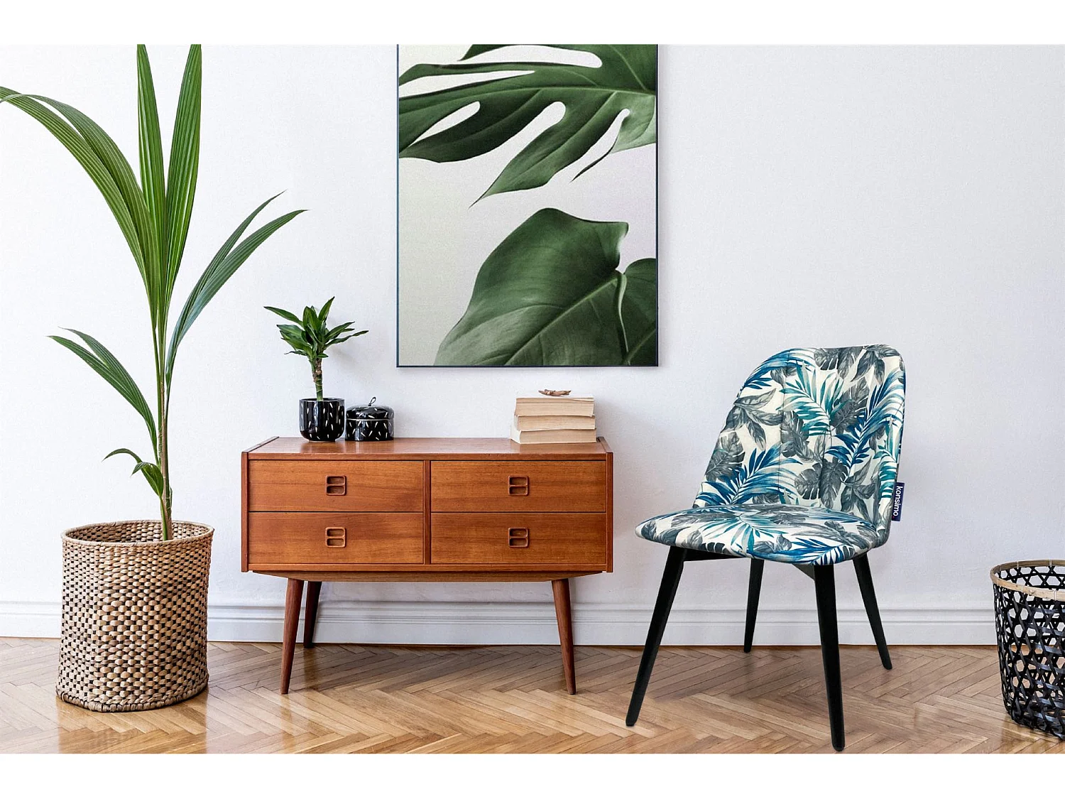 Esszimmerstühl (2er-Set) - beige / blau - BAKERI