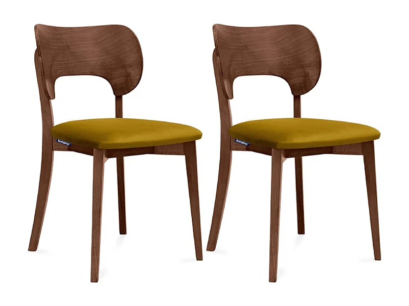 Esszimmerstühl (2er-Set) - honig / Walnuss mittel - LYCO