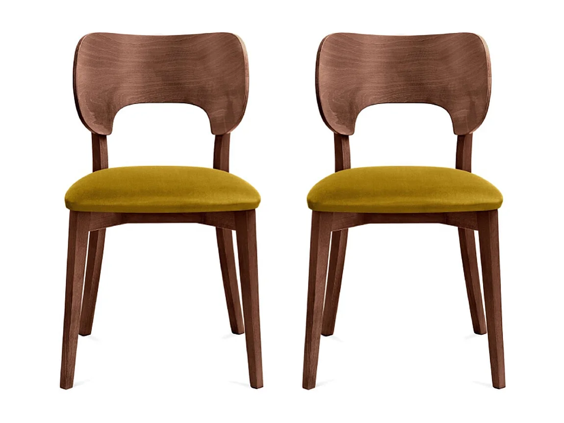Esszimmerstühl (2er-Set) - honig / Walnuss mittel - LYCO