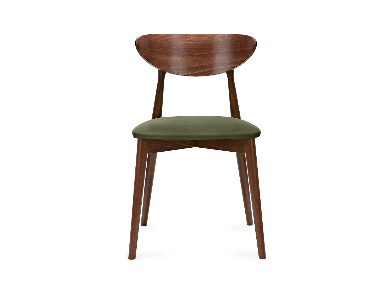 Esszimmerstühl (2er-Set) - grün / Nussbaum mittel - RABI