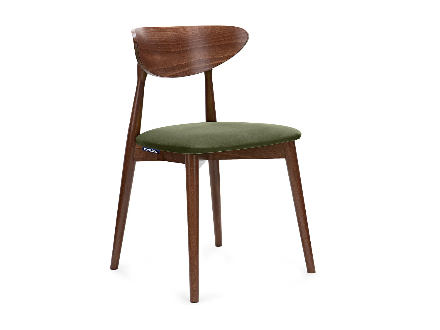 Esszimmerstühl (2er-Set) - grün / Nussbaum mittel - RABI