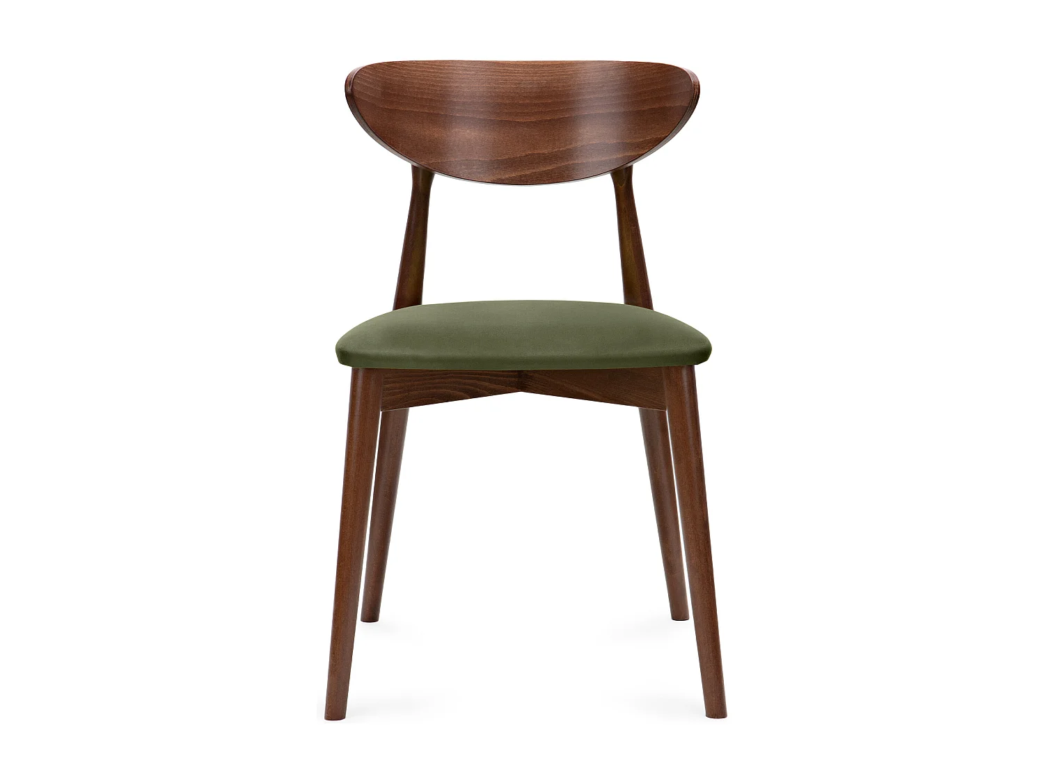 Esszimmerstühl (2er-Set) - grün / Nussbaum mittel - RABI