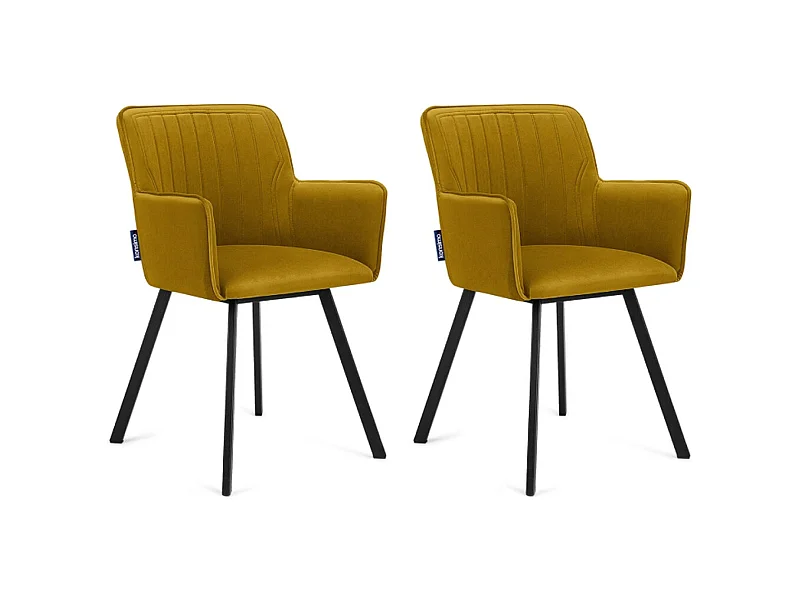 Esszimmerstuhl (2-tlg) - Honiggelb/Schwarz - PYRUS