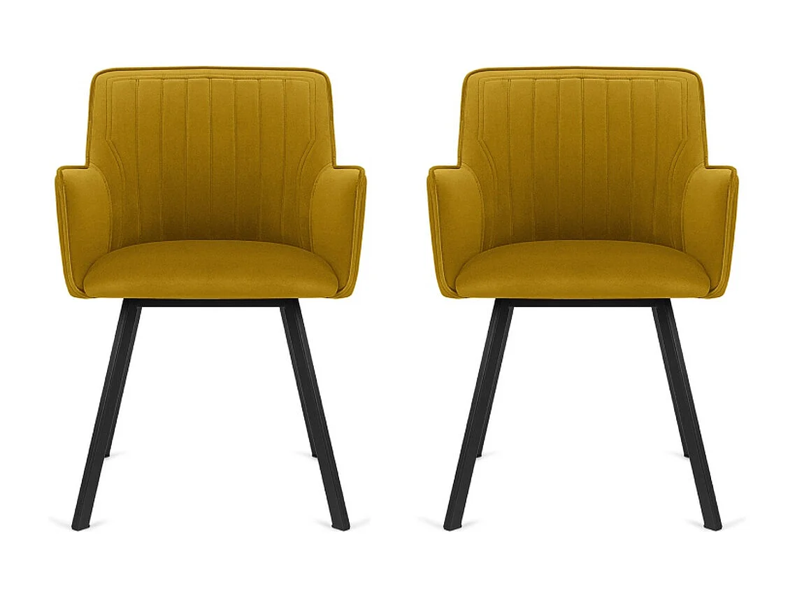 Esszimmerstuhl (2-tlg) - Honiggelb/Schwarz - PYRUS