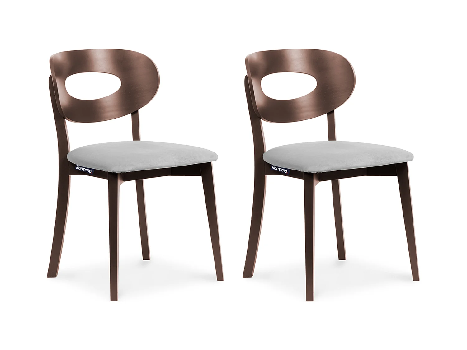 Esszimmerstuhl (2-tlg) - Grau/Mahagoni Dekor - TANER