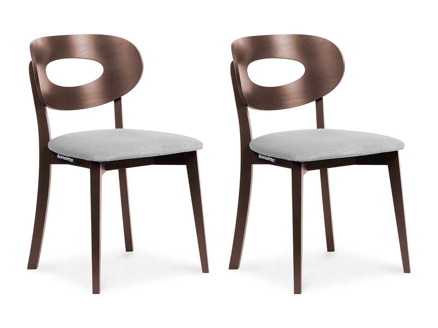 Esszimmerstuhl (2-tlg) - Grau/Mahagoni Dekor - TANER